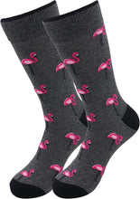 Cargar imagen en el visor de la galería, Flamingo (Grey) Socks - Comfy Cotton for Men & Women