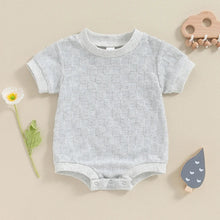 Load image into Gallery viewer, Baby Boys Girls Bodysuit Short Sleeve Crew Neck Checkerboard Summer Playsuit Romper