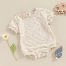 Load image into Gallery viewer, Baby Boys Girls Bodysuit Short Sleeve Crew Neck Checkerboard Summer Playsuit Romper
