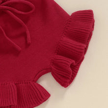 Load image into Gallery viewer, Baby Girl 2Pcs Outfits Knit Solid Color Sleeveless Cami Tank Top Tie with Elastic Waist Shorts Outfit Set