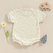 Load image into Gallery viewer, Baby Boys Girls Bodysuit Short Sleeve Crew Neck Checkerboard Summer Playsuit Romper