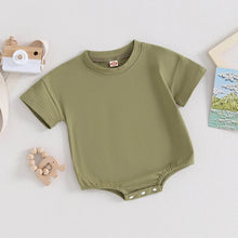 Load image into Gallery viewer, Baby Girls Boys Bubble Romper Short Sleeve Oversized Solid Color Basic Summer Clothes Bodysuit