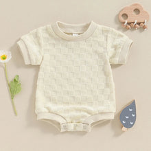 Load image into Gallery viewer, Baby Boys Girls Bodysuit Short Sleeve Crew Neck Checkerboard Summer Playsuit Romper