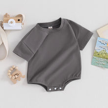 Load image into Gallery viewer, Baby Girls Boys Bubble Romper Short Sleeve Oversized Solid Color Basic Summer Clothes Bodysuit