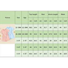 Load image into Gallery viewer, Baby Toddler Kids Girls 2Pcs Short Sleeve Crew Neck Ruffle Sleeve Top with Elastic Waist Shorts Outfit Set