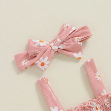 Load image into Gallery viewer, Baby Toddler Girls 3Pcs Outfit Sleeveless Daisy Flower Print Baby Doll Tank Top Shorts Headband Set