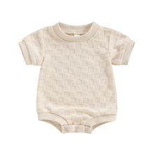 Load image into Gallery viewer, Baby Boys Girls Bodysuit Short Sleeve Crew Neck Checkerboard Summer Playsuit Romper