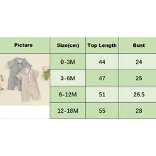 Load image into Gallery viewer, Baby Boy Striped Romper Short Sleeve Front Pocket Single-breasted Button Collar Legs Jumpsuit