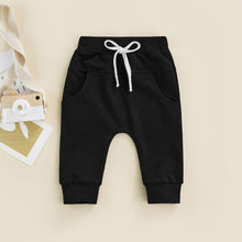 Load image into Gallery viewer, Boys Joggers Elastic Waist Adjustable Drawstring Solid Loose Fit Long Pants Baby and Toddler