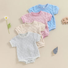 Load image into Gallery viewer, Baby Boys Girls Bodysuit Short Sleeve Crew Neck Checkerboard Summer Playsuit Romper