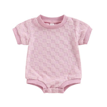 Load image into Gallery viewer, Baby Boys Girls Bodysuit Short Sleeve Crew Neck Checkerboard Summer Playsuit Romper