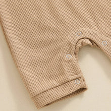 Load image into Gallery viewer, Baby Boy Girl Jumpsuit Summer Short Sleeve Solid Color Waffle Button Romper Playsuit