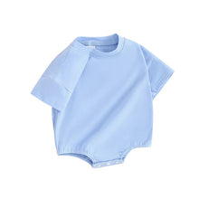 Load image into Gallery viewer, Baby Girls Boys Bubble Romper Short Sleeve Oversized Solid Color Basic Summer Clothes Bodysuit