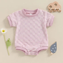 Load image into Gallery viewer, Baby Boys Girls Bodysuit Short Sleeve Crew Neck Checkerboard Summer Playsuit Romper