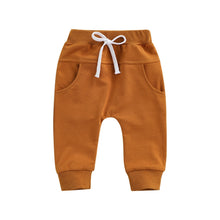 Load image into Gallery viewer, Boys Joggers Elastic Waist Adjustable Drawstring Solid Loose Fit Long Pants Baby and Toddler