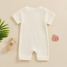 Load image into Gallery viewer, Baby Boy Girl Jumpsuit Summer Short Sleeve Solid Color Waffle Button Romper Playsuit