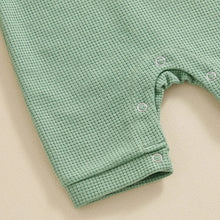Load image into Gallery viewer, Baby Boy Girl Jumpsuit Summer Short Sleeve Solid Color Waffle Button Romper Playsuit
