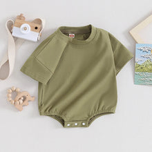 Load image into Gallery viewer, Baby Girls Boys Bubble Romper Short Sleeve Oversized Solid Color Basic Summer Clothes Bodysuit