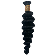 Cargar imagen en el visor de la galería, Jet Black Deep Wave Bulk 100% Human Braiding Hair