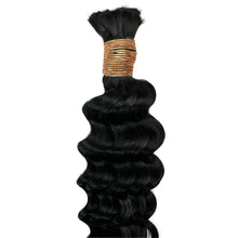 Cargar imagen en el visor de la galería, Jet Black Deep Wave Bulk 100% Human Braiding Hair