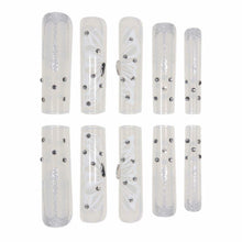 Cargar imagen en el visor de la galería, Gifiky Long Square Press-On Nails 24Pcs Gray Glitter Marble Fake Nails Women