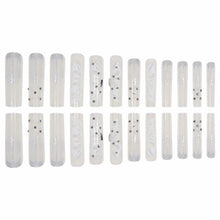 Cargar imagen en el visor de la galería, Gifiky Long Square Press-On Nails 24Pcs Gray Glitter Marble Fake Nails Women