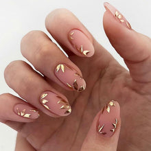 Cargar imagen en el visor de la galería, GRITOSE 24 Pcs Fall Maple Leaves Almond Medium Pink Matte Press On Nails