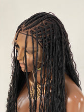 Load image into Gallery viewer, Crush Bohemian Cornrow Braided Wig, Swiss Full Lace, Black Color, Waist Length, Standard Density.
