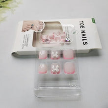 Cargar imagen en el visor de la galería, ZIFANHU 24 Pcs 3D Bow Texture Acrylic False Toenails Color V11 Rhinestones
