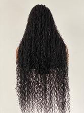 Load image into Gallery viewer, Crush Bohemian Cornrow Braided Wig, Swiss Full Lace, Black Color, Waist Length, Standard Density.
