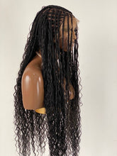 Load image into Gallery viewer, Crush Bohemian Cornrow Braided Wig, Swiss Full Lace, Black Color, Waist Length, Standard Density.
