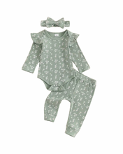 Load image into Gallery viewer, Mint Flutter Sleeve Floral Set

