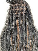 Load image into Gallery viewer, Crush Bohemian Cornrow Braided Wig, Swiss Full Lace, Black Color, Waist Length, Standard Density.
