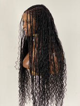 Load image into Gallery viewer, Crush Bohemian Cornrow Braided Wig, Swiss Full Lace, Black Color, Waist Length, Standard Density.
