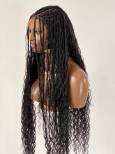 Load image into Gallery viewer, Crush Bohemian Cornrow Braided Wig, Swiss Full Lace, Black Color, Waist Length, Standard Density.
