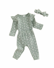 Load image into Gallery viewer, Mint Flutter Sleeve Floral Set
