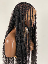 Load image into Gallery viewer, Crush Bohemian Cornrow Braided Wig, Swiss Full Lace, Black Color, Waist Length, Standard Density.
