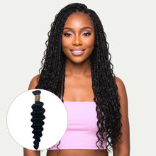 Cargar imagen en el visor de la galería, Jet Black Deep Wave Bulk 100% Human Braiding Hair
