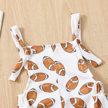 Load image into Gallery viewer, Baby Toddler Girl Jumpsuit Football Print Romper Bell Bottom Tank Romper
