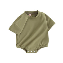 Load image into Gallery viewer, Baby Girls Boys Bubble Romper Short Sleeve Oversized Solid Color Basic Summer Clothes Bodysuit
