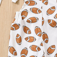 Load image into Gallery viewer, Baby Toddler Girl Jumpsuit Football Print Romper Bell Bottom Tank Romper
