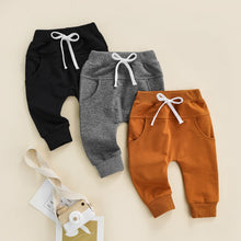 Load image into Gallery viewer, Boys Joggers Elastic Waist Adjustable Drawstring Solid Loose Fit Long Pants Baby and Toddler
