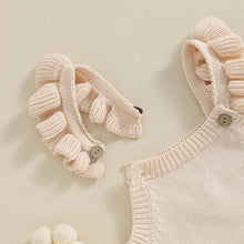 Load image into Gallery viewer, Baby Toddler Girls Knitted Romper Spring Summer Ruffles Floral Embroidery Flowers Jumpsuits Playsuits Clothes
