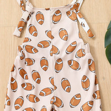Load image into Gallery viewer, Baby Toddler Girl Jumpsuit Football Print Romper Bell Bottom Tank Romper
