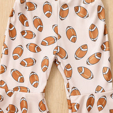 Load image into Gallery viewer, Baby Toddler Girl Jumpsuit Football Print Romper Bell Bottom Tank Romper

