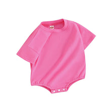 Load image into Gallery viewer, Baby Girls Boys Bubble Romper Short Sleeve Oversized Solid Color Basic Summer Clothes Bodysuit
