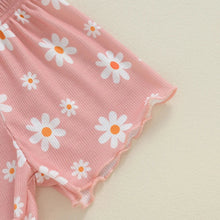Load image into Gallery viewer, Baby Toddler Girls 3Pcs Outfit Sleeveless Daisy Flower Print Baby Doll Tank Top Shorts Headband Set
