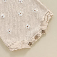 Load image into Gallery viewer, Baby Toddler Girls Knitted Romper Spring Summer Ruffles Floral Embroidery Flowers Jumpsuits Playsuits Clothes
