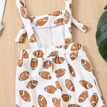 Load image into Gallery viewer, Baby Toddler Girl Jumpsuit Football Print Romper Bell Bottom Tank Romper
