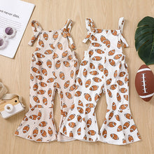 Load image into Gallery viewer, Baby Toddler Girl Jumpsuit Football Print Romper Bell Bottom Tank Romper
